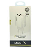 MobiLX 38W Hızlı Şarj Başlığı – PD20W + QC18W | Model: M-06