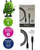 MobiLX 30W Type-C to Lightning Örgülü Şarj Kablosu – Dijital Ekranlı | Model: MU-07