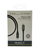 MobiLX 30W Type-C to Lightning Örgülü Şarj Kablosu – Dijital Ekranlı | Model: MU-07