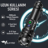 Valkyrie Profesyonel Şarjlı LED El Feneri – Güçlü Avcı Feneri, Uzun Pil Ömrü, Dayanıklı TasarımAvcı Feneri