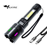 Valkyrie Şarjlı 15W Led 7 Işık Modu Çakarlı Zoom Özellikli Dijital Güç Göstergeli Uzun Pil Ömrü