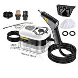 Valkyrie El Tipi Buharlı Temizleyici 2500W Basınçlı Yüksek Isı, Çoklu Başlık Aparatlı Derinlemesine Hijyenik Temizlik