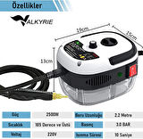 Valkyrie 2500W Yüksek Basınçlı Buharlı Temizleyici 115°C 3 Başlık Ayarlanabilir Güç Derin Temizlik Makinesi