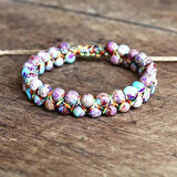 Valkyrie Doğal Taş Bileklik – El Yapımı Makrome Tasarım – Çok Renkli Jasper Doğal Taş – Ayarlanabilir Unisex Bileklik