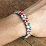 Valkyrie Doğal Taş Bileklik – El Yapımı Makrome Tasarım – Çok Renkli Jasper Doğal Taş – Ayarlanabilir Unisex Bileklik