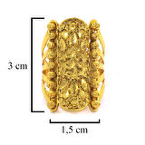 Çelik Yüzük Kadın Altın Kaplama Dorikalı Kaburga Model YZK-491