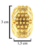 Çelik Yüzük Kadın Altın Kaplama Dorikalı Kaburga YZK-478