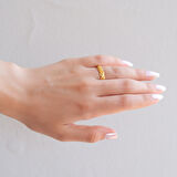 Çelik Yüzük Kadın Altın Kaplama 3'lü Adana Burma YZK-462