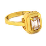 Altın Kaplama Zirkon Taşlı Baget Yüzük YZK-454