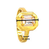 Altın Kaplama Zirkon Taşlı Baget Yüzük YZK-454