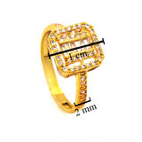 Çelik Baget Yüzük Altın Kaplama Kenarı Taşlı YZK-451