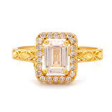 Çelik Baget Yüzük Altın Kaplama Desenli YZK-447