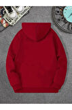 Erkek Dağ Baskılı Kapüşonlu Sweatshirt