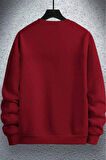 Erkek Saturn Baskılı Bisiklet Yaka Oversize Sweatshirt