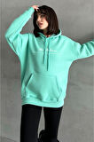 Kadın The Patience Baskılı Oversize Kapüşonlu Sweatshirt