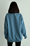 Kadın Valid Baskılı Oversize Sweatshirt