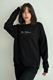 Kadın The Patience Baskılı Oversize Bisiklet Yaka Sweatshirt