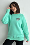 Kadın Charlie Luciano Baskılı Oversize Bisiklet Yaka Sweatshirt