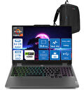 Lenovo Loq Amd Ryzen 7 7435HS 64GB Ddr5 2tb SSD 8GB/RTX4060/105W Freedos 15.6" Fhd 144Hz Yapay Zeka Destekli Taşınabilir Bilgisayar LQ83JC00E7TRF19 + Zettaçanta