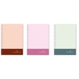 Faber-Castell Defter Spiralli Plastik Kapak Bicolor Defter 80 Yaprak Çizgili (3 Lü Paket) 5075000521000