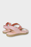 Kadın Taşlı Tek Bant Lastik Detaylı Sandalet PUDRA