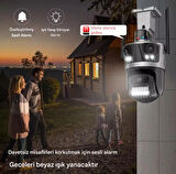  3 Lens Geniş Açı İzleme HD Güvenlik Kamerası  PTZ Aİ Otomatik İzleme CCTV Video Gözetim ICSEE