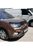Ssangyong Tivoli Ön Kaput Koruma Rüzgarlığı 3mm Akrilik (abs) Parlak Siyah Deflektör 2015->
