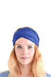 Paraşüt Bandana Sade Düz Renk Pamuklu Kumaş Lastikli Mavi