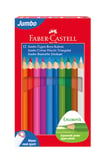 Faber-Castell Kuru Boya Kalemi Jumbo Tam Boy Üçgen Beyaz 12 Renk 5173 116616