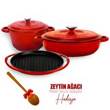 Lava Döküm 3X GR Izgara Tava & New Heritage Serisi Tencere Seti Sınırlı Sayıda Özel Seri