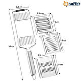 caselka® Ayarlanabilir 3 Farklı Başlıklı Tutmalı Sebze Dilimleyici Peynir Rendeleyici Aparat