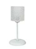 Şenay Aydınlatma Modern Metal Ayak Silindir PVC&Kumaş Abajur-Gümüş İp Sarmal