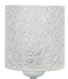 Şenay Aydınlatma Modern Metal Ayak Silindir PVC&Kumaş Abajur-Gümüş İp Sarmal