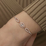 Himarry 925 Ayar Gümüş Rose Oval Baget Bileklik