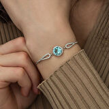 Himarry 925 Ayar Gümüş Aquamarine Bileklik