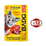  Bado Yaş Kedi Maması Ciğerli Etli 85gr x 12 Adet