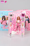 YENİ SEZON LİSANSLI BARBIE ÇİZGİLİ NOT DEFTERİ / BLOKNOT VE KALP BAŞLIKLI UÇLU KALEM 0.7 MM 2'LİSİ