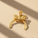 Altın Kaplama İmitasyon Büyük Boy Kurdeleli Kolye Ucu TGR-739