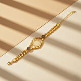 Altın Kaplama İmitasyon Nazar Boncuklu Çeyrek Altınlı Bileklik BLK-1223