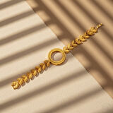 Altın Kaplama İmitasyon  Çiçek Desenli Yarım Çerçeve Bileklik BLK-1185