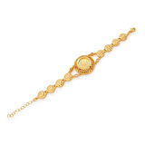 Altın Kaplama İmitasyon Çiçek Desenli Çeyrekli Bileklik BLK-1194