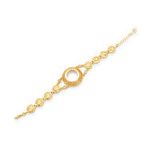 Altın Kaplama İmitasyon Çiçek Desenli Çeyrekli Çerçeve Bileklik BLK-1195