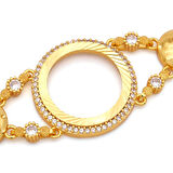 Altın Kaplama İmitasyon Zirkon Taşlı Çeyrek Çerçeveli Bileklik BLK-1202