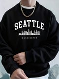 Seattle Washington Mektup Yaratıcı Baskılı Moda Spor Giyim Erkek Cep Sıcak Üst Polar Tüm Maç