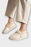 Ultra Hafif İçi Tüylü  Ev Ayakkabısı Kadın Panduf KREM