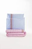 Cotton Box Brode Ranforce Çift Kişilik Nevresim Takımı Tatum Mavi