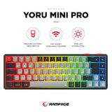 Rampage Yoru Mini Pro 2.4ghz+BT5.0+Type-C Bağlantı Red Switch RGB Mekanik Gaming Oyuncu Klavye Q Tr