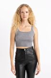 DeFacto Slim Fit Dar Kesim Kare Yaka Triko Atlet U6412AZ24AUGR210
