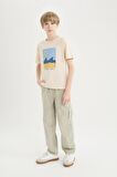 Erkek Çocuk Loose Fit Standart Paça Gofre Dokulu Pantolon