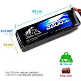 Leopard Power 3300 mAh 11.1V 3S 40C Lityum Polimer Lipo Batarya Pil T Plug